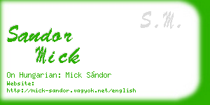 sandor mick business card